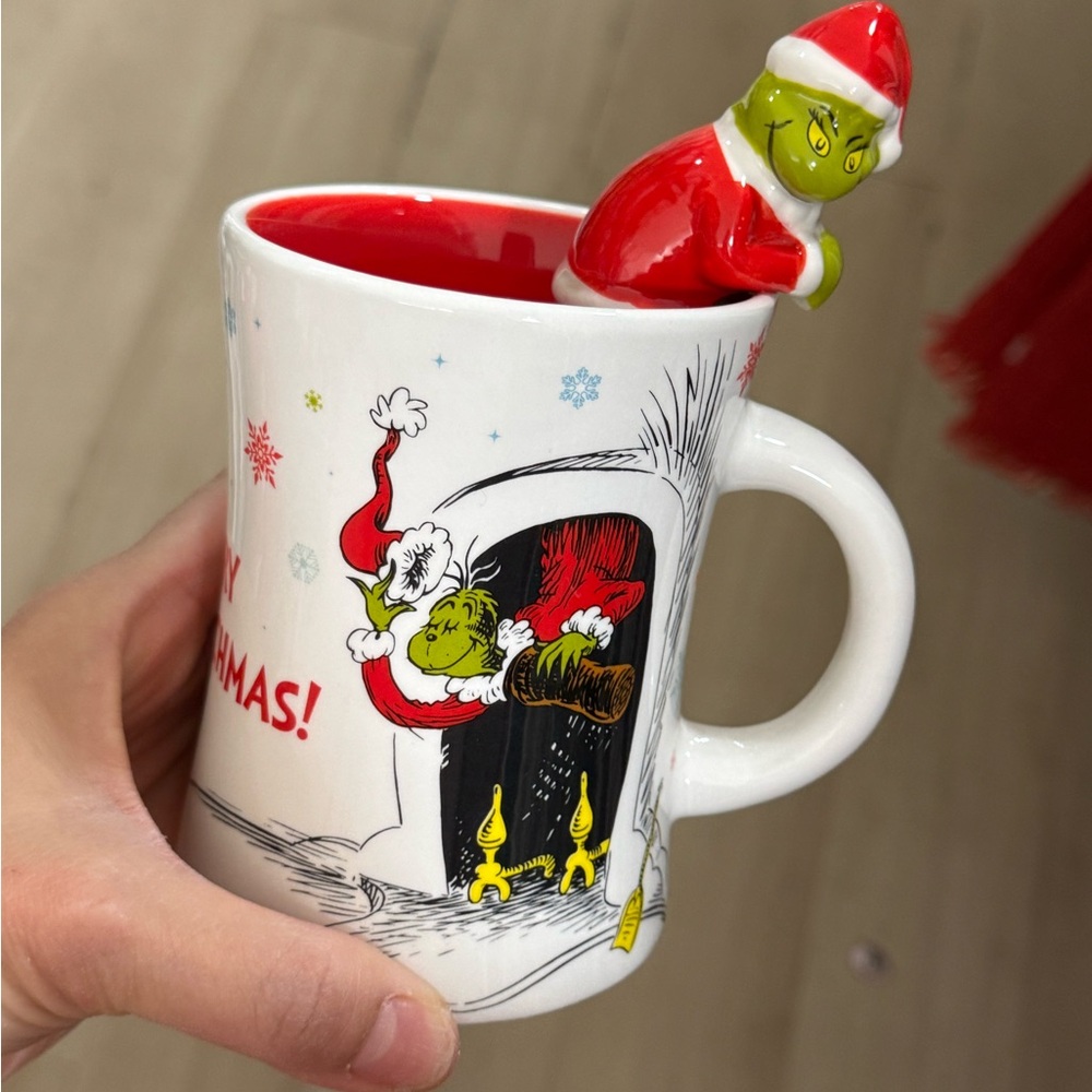 Grinch Christmas Mug with Red Interior